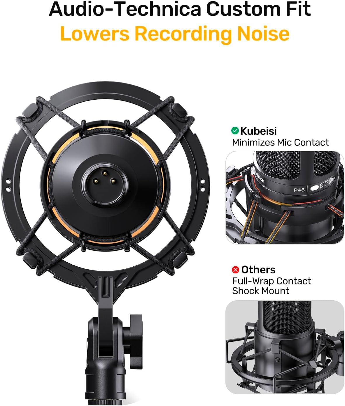 Custom Microphone Shock Mount with Pop Filter for AT2020/2035 | Anti-vibration Suspension Shock Mount Mic Holder