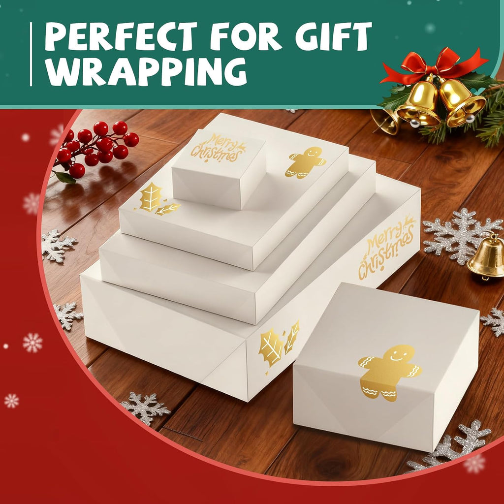20 Pack White Gift Boxes with Lids, 5 Sizes for Presents