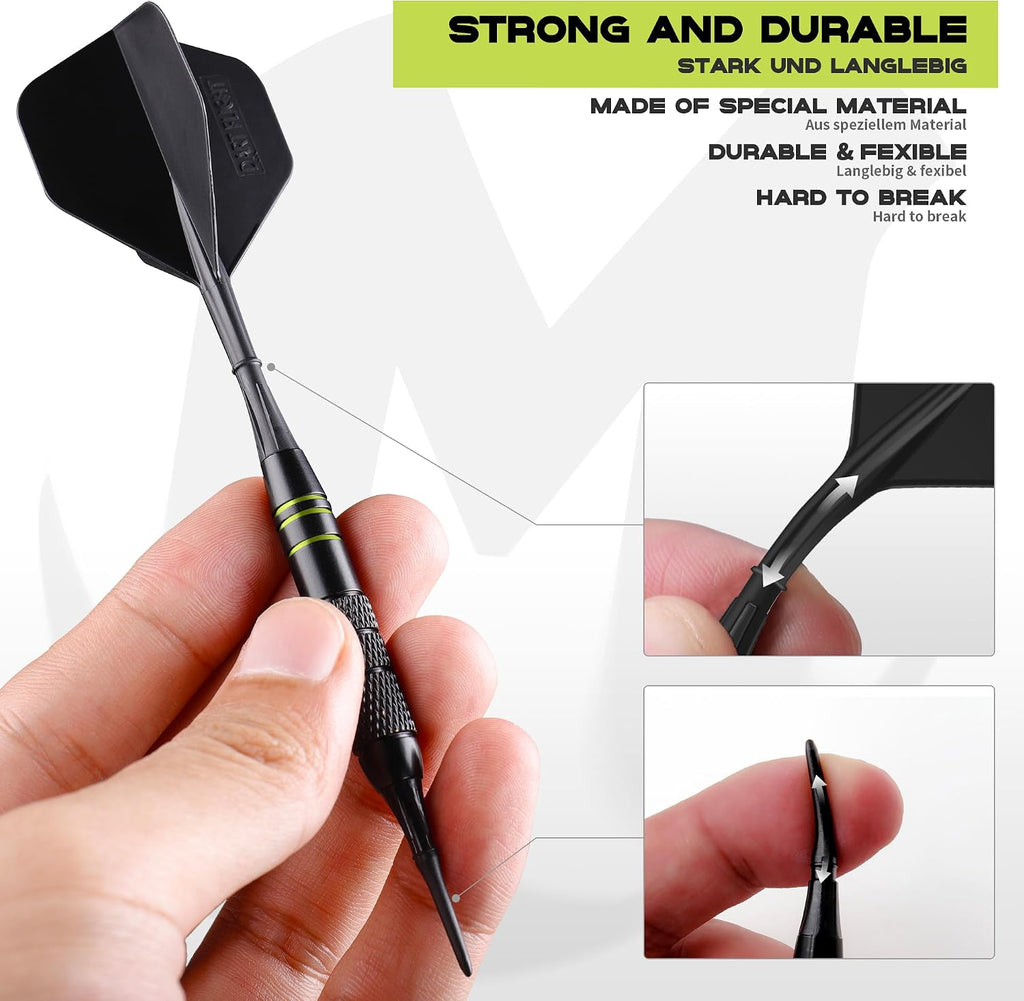 Darts Soft Tip 3Pack 18g with Gift Carrying Case-Copper Barrels with Integrated Dart Flights and 24pcs Plastic
