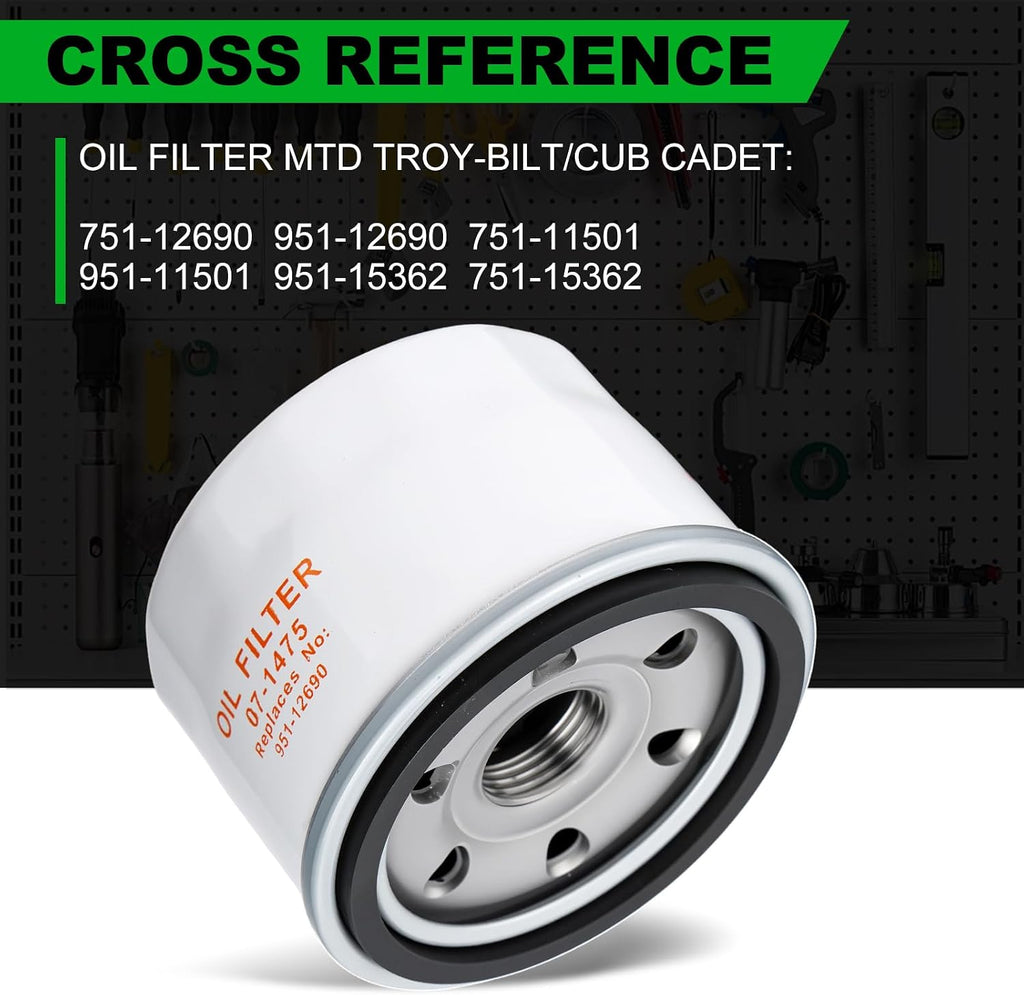 951-12690 751-12690 Oil Filter for MTD 4P90HU 4P90HUA 4P90HUB 4P90JHA 4P90JT 4P90JU MTD XT1 XT2 Craftsman LT1500 T1000 R1000 TB30R Mower