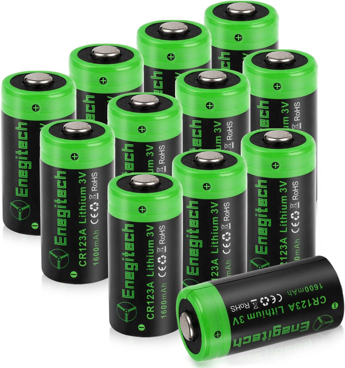 CR123A 3V Lithium Battery, 123 Lithium Batteries 3 Volt 1600mAh for Smart Smoke Detector, Fire Alarm, Flood & Freeze