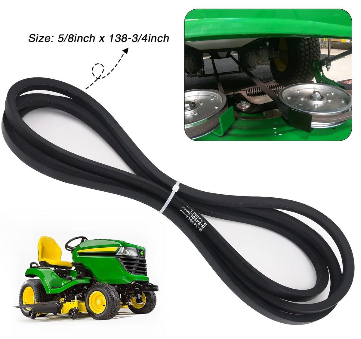 532197242 Mower Deck Belt 48 Inch, 197242 Replacement Belt Compatible with Husqvarna Poulan Craftsman Mower Deck Belt