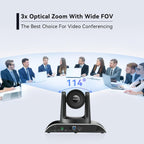 3X Optical Zoom 1080P 60FPS PTZ Conference System with 93°Wide-Angle Lens and MagiCall Bluetooth Speakerphone, Video