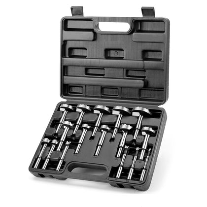 Forstner Bit Set 16 PCS for Woodworking, Precision Carbon Steel Drill bits for Clean Holes, Professional Heat-Treated