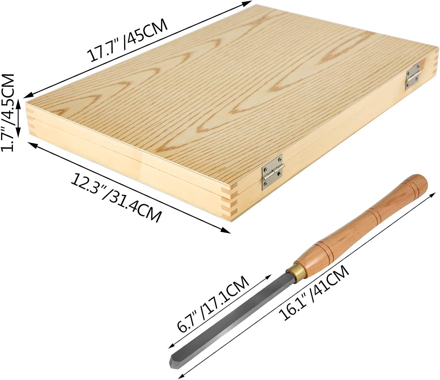 Woodworking Lathe Chisel Set 8 Pieces HSS Steel Blades Wood Turning Tools Wooden Case for Storage for Carving Root