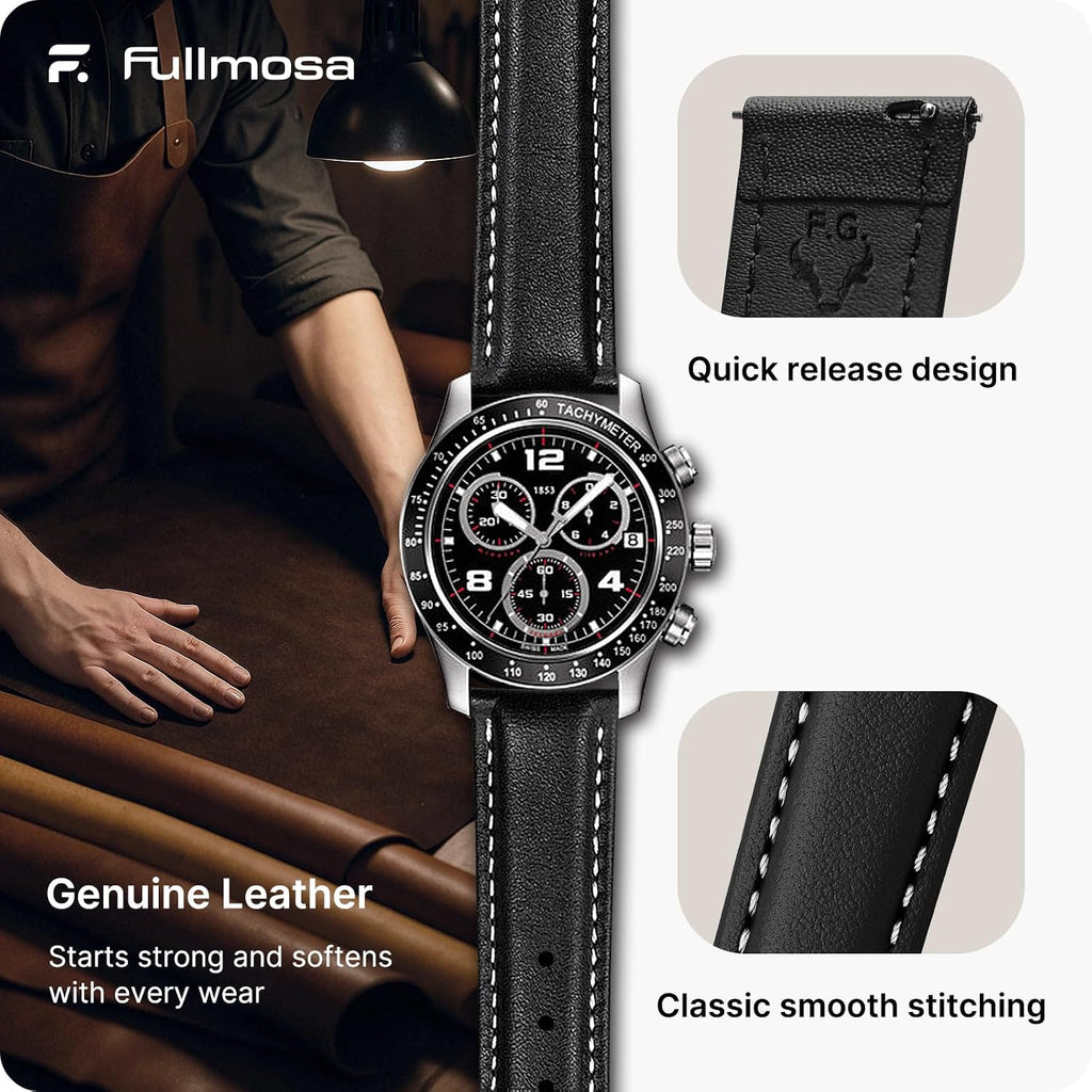12/14/16/18/19/20/21/22/24mm Quick Release Leather Watch Band | Strap for Garmin Vivoactive 4 45mm,Garmin Venu