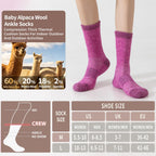 Alpaca Wool Running Hiking Socks for Men Women,Boot Work Crew Socks