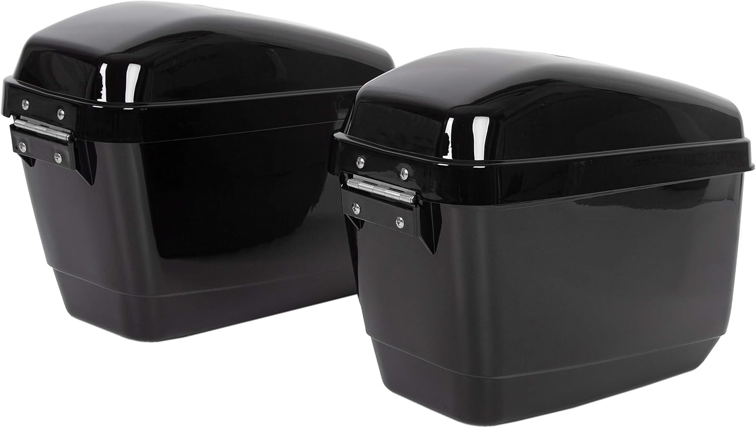 Universal Motorcycle Trunk Luggage Storage Box & Hard Saddle Bags Saddlebags w/Mounting Kit Compatible with Harley