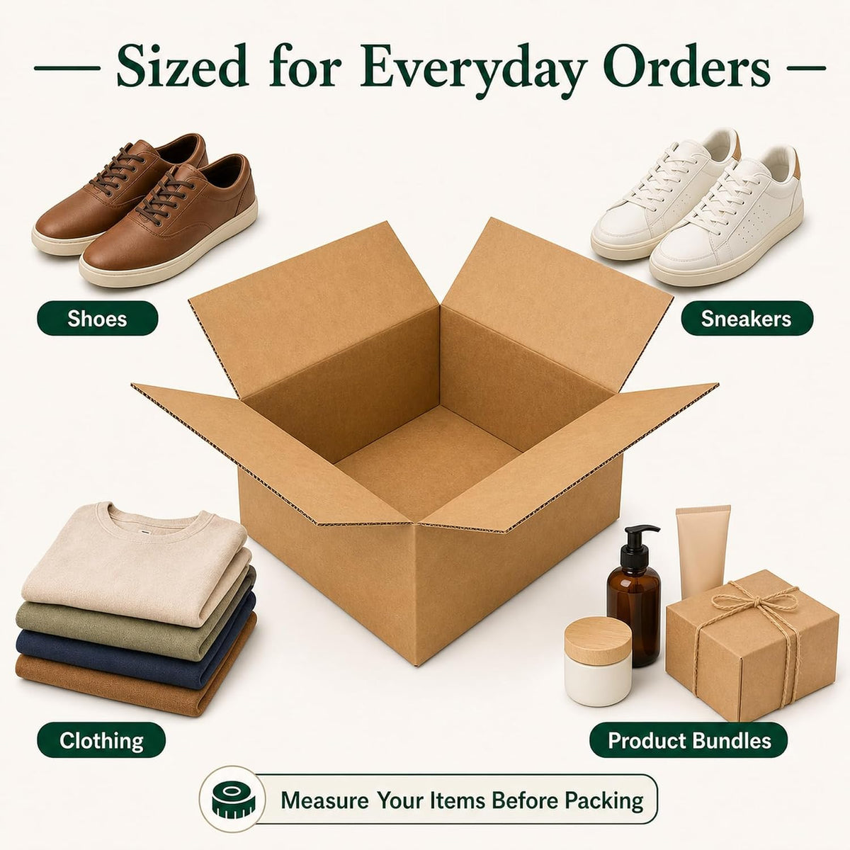 12x9x6 Brown Kraft Shipping Boxes for Small Business, 20 Pack