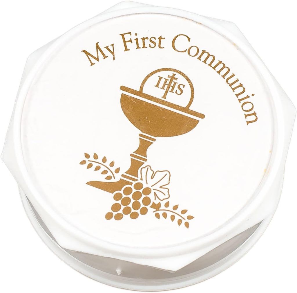 5-Piece My First Communion Gift Set for Girls – White & Gold Book and Accessory Bundle, Religious Keepsake