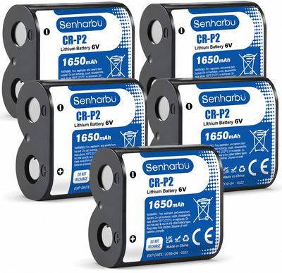 CR-P2 6V Lithium Battery 1650mAh, 5 Pack