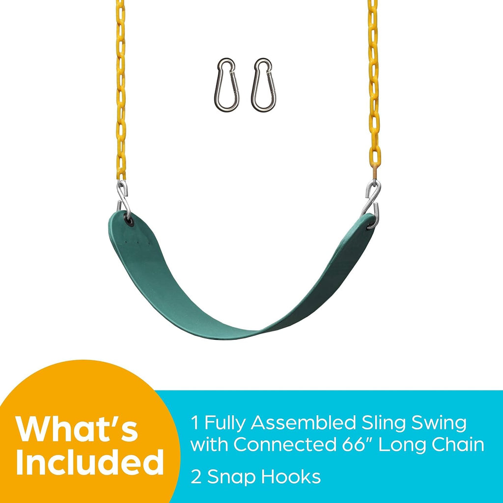Swing for Outdoor Swing Set - Swing Seat Replacement Kit with Heavy Duty Chains - Backyard Swingset Playground