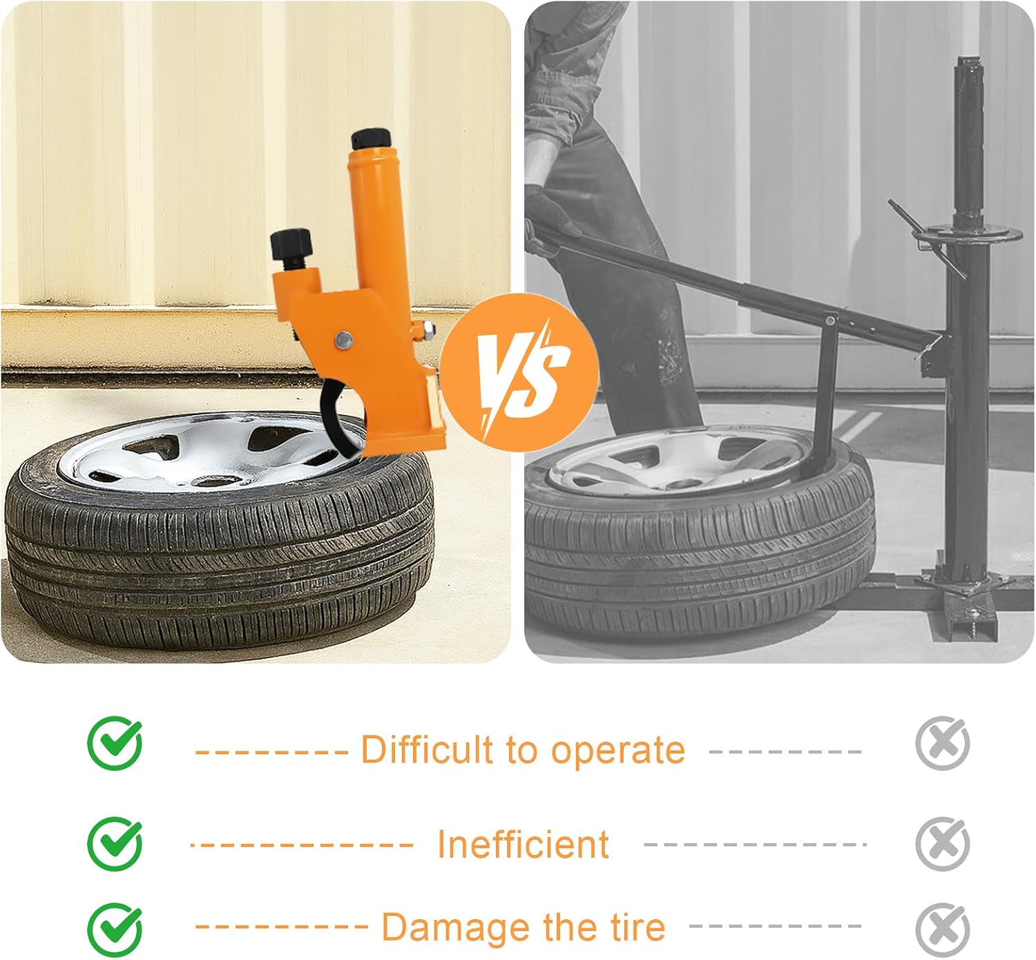 Manual Tire Bead Breaker Tool for Tire Removal, 38"-42" Bead Breaker,Orange