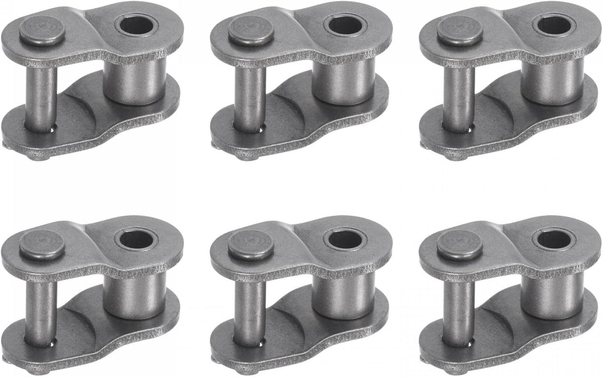 uxcell 6Pcs #80 Chain Offset Half Link Roller, 1" Pitch Carbon Steel, Standard Chain End Connector Split Links for 16A Chain