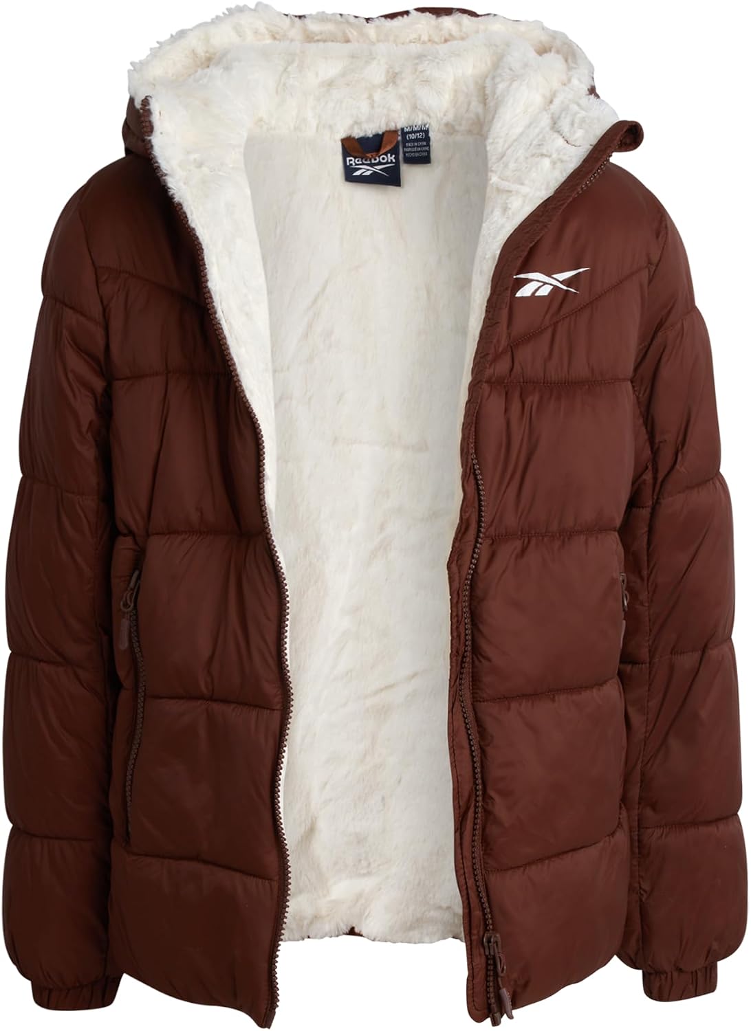 Girls Heavyweight Quilted Puffer Parka Coat with Sherpa Lining | Plush Faux-Fur Hood, Deep Hand Pockets