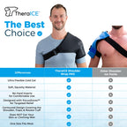 TheraICE Shoulder Ice Pack Wrap PRO, Rotator Cuff Brace Compression Sleeve