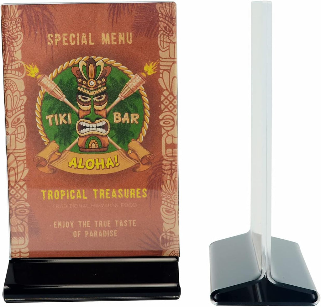 4x6 Sturdy Table Tent Menu Holder, Commercial 2-Sided Acrylic Sign Holder (6-Pack)