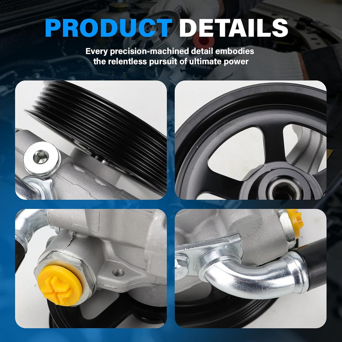 FEXON Power Steering Pump with Pulley for Chevy Traverse, Replaces 20‑2403