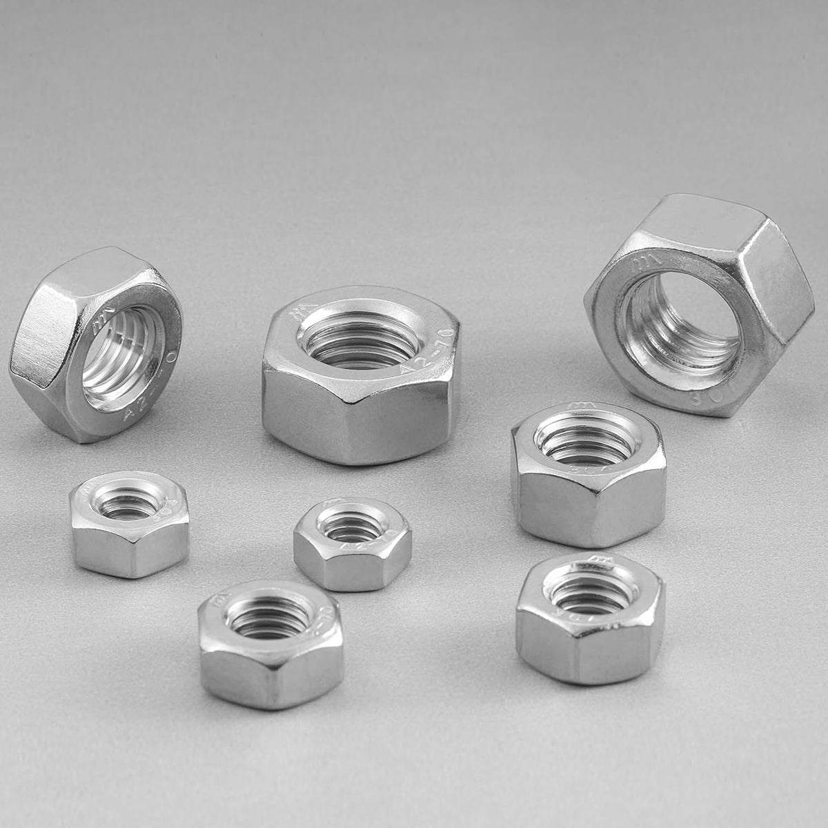 50 Pack #10-24 Hex Nuts, Stainless Steel 304 (18-8) Hex Nut, #10 Nut Standard Inch Coarse Thread Hex Machine Screw Nuts