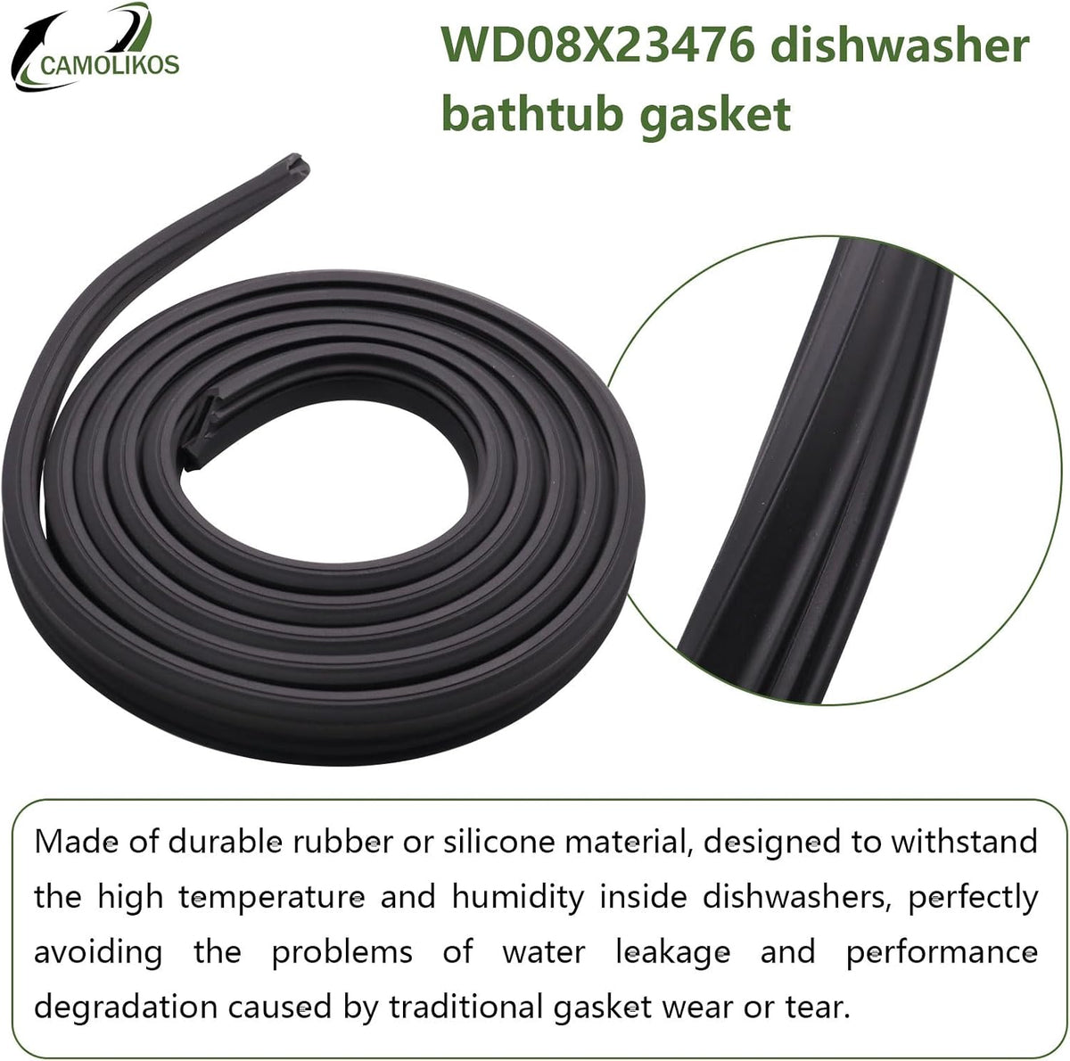 WD08X23476 Dishwasher Door Seal Replacement for GE, Hotpoint - Replaces AP6041569, WD08X22094, WD08X10088, WD08X20674, PS11774412