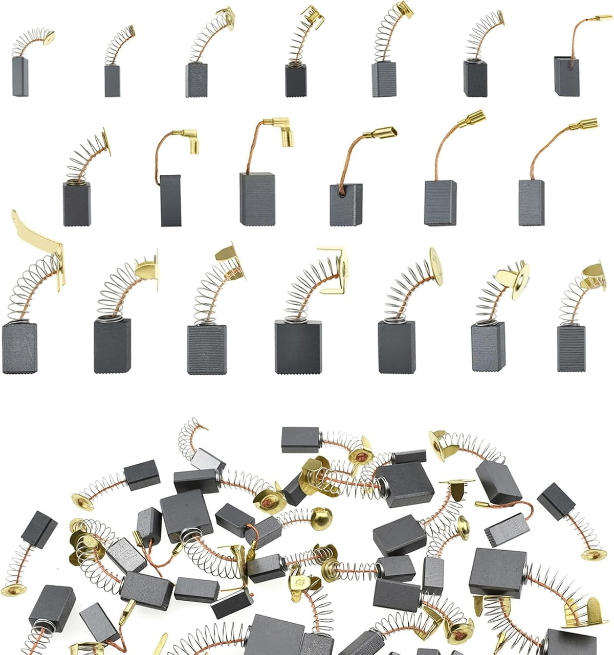 80Pcs Electric Motor Carbon Brushes Set, 20 Different Models