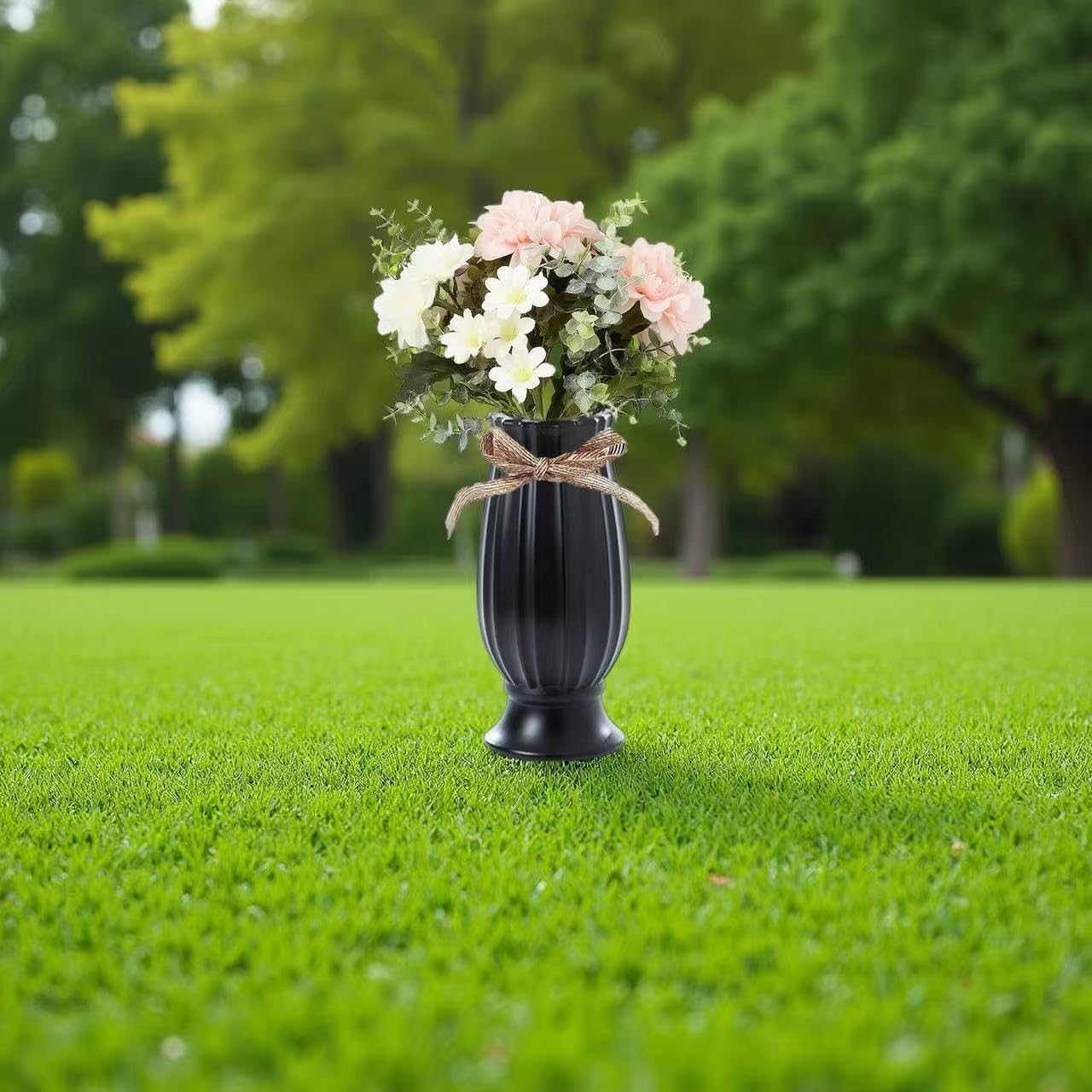 Grave Vases for Cemetery with Metal Spikes and Drainage Holes,Cemetery Vases for Headstones Memorial Gifts Loss of