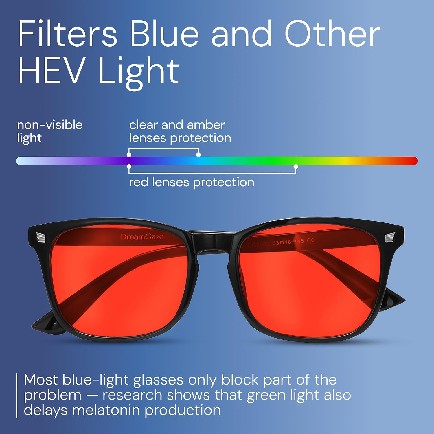 High Tech Blue Light Blocking Gaming Glasses - Red Lenses | Computer Glasses, Advanced Blue Light Blocking, Screen