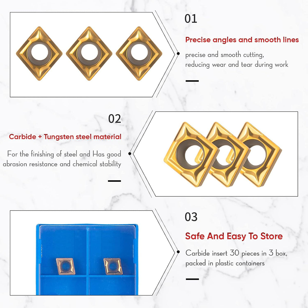 Honoson 14 Pcs Lathe Boring Internal Turning Holder 7/8/10 /12mm, Shanks