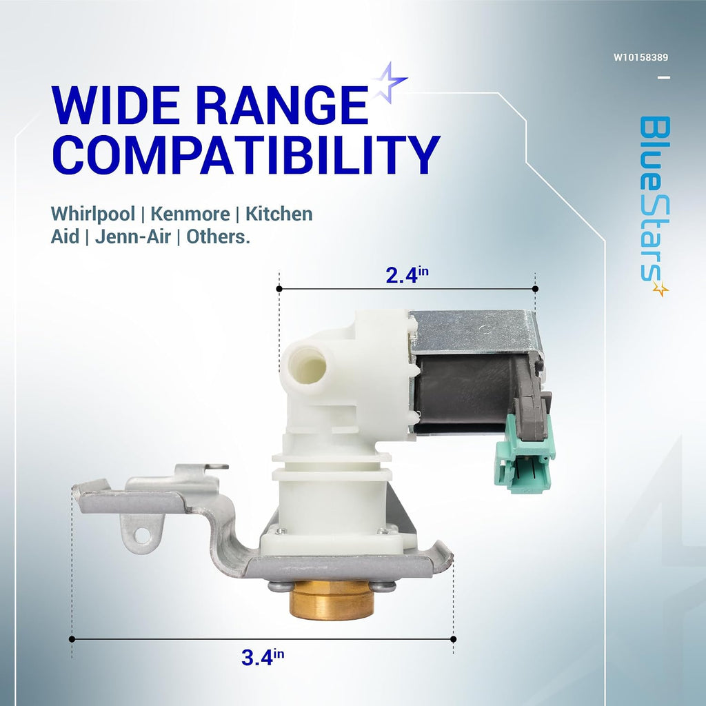 BlueStars W10158389 Dishwasher Water Inlet Valve Replacement