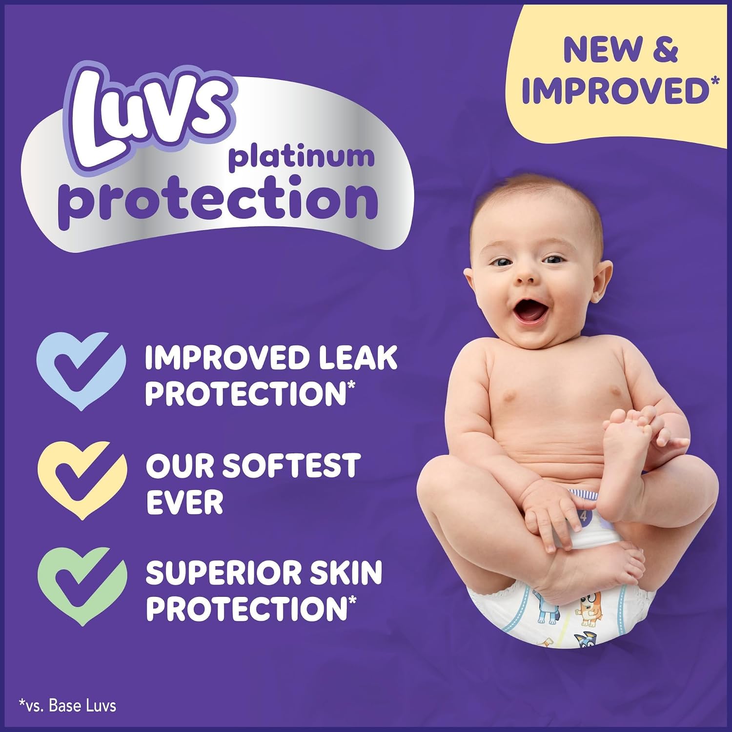 Size 4 Baby Diapers, Platinum Protection Bluey Diapers for Day & Night,Size 4 (22-37 lbs), 198 Count
