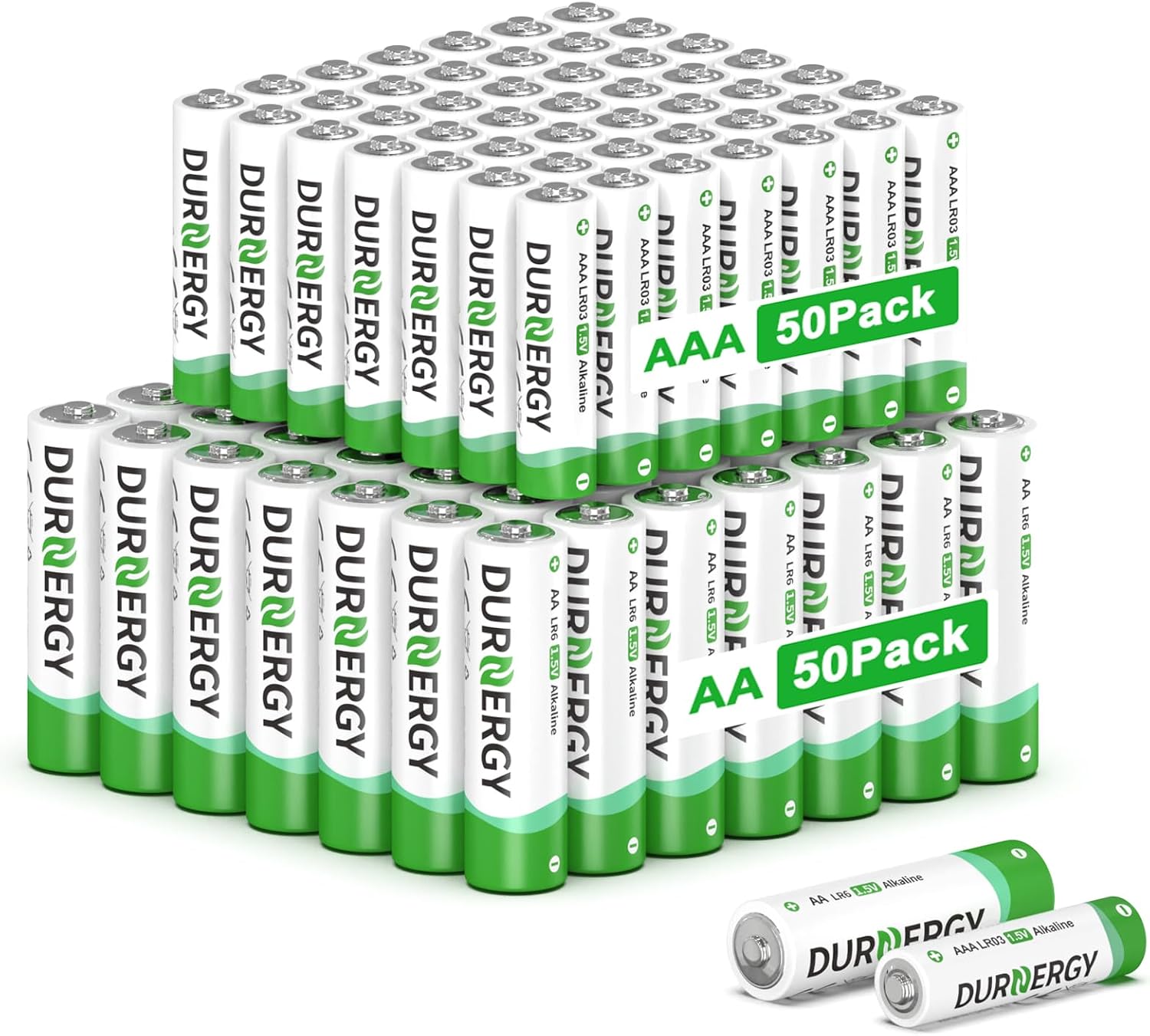AA and AAA Batteries Combo Pack, 100 Count 50 AA and 50 AAA