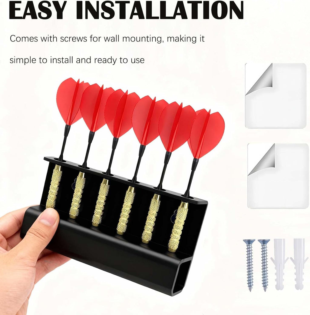 Acrylic Wall Mounted Dart Holder | Display Racks for 6 Steel or Soft Tip Darts | Storage Organizer Bracket | Ideal