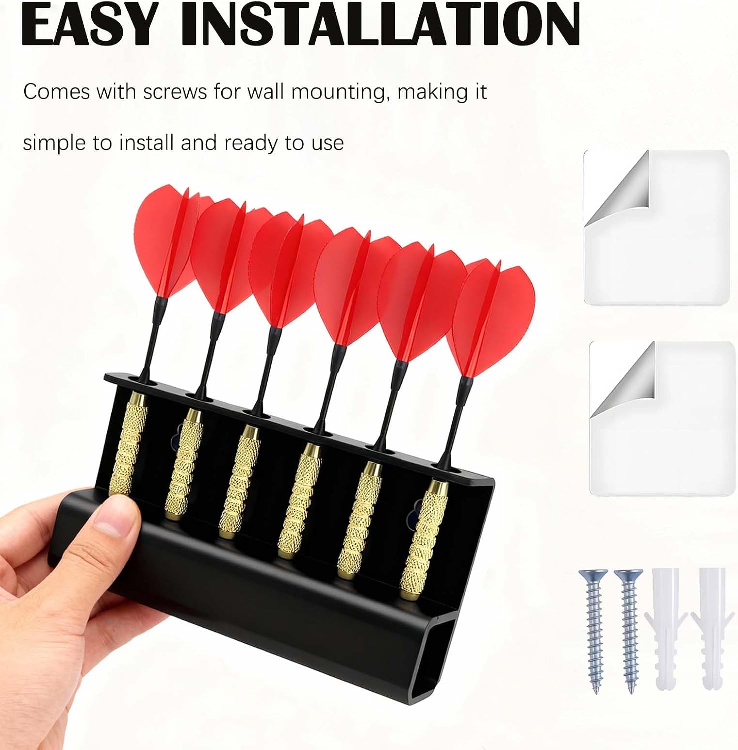 Acrylic Wall Mounted Dart Holder | Display Racks for 6 Steel or Soft Tip Darts | Storage Organizer Bracket | Ideal