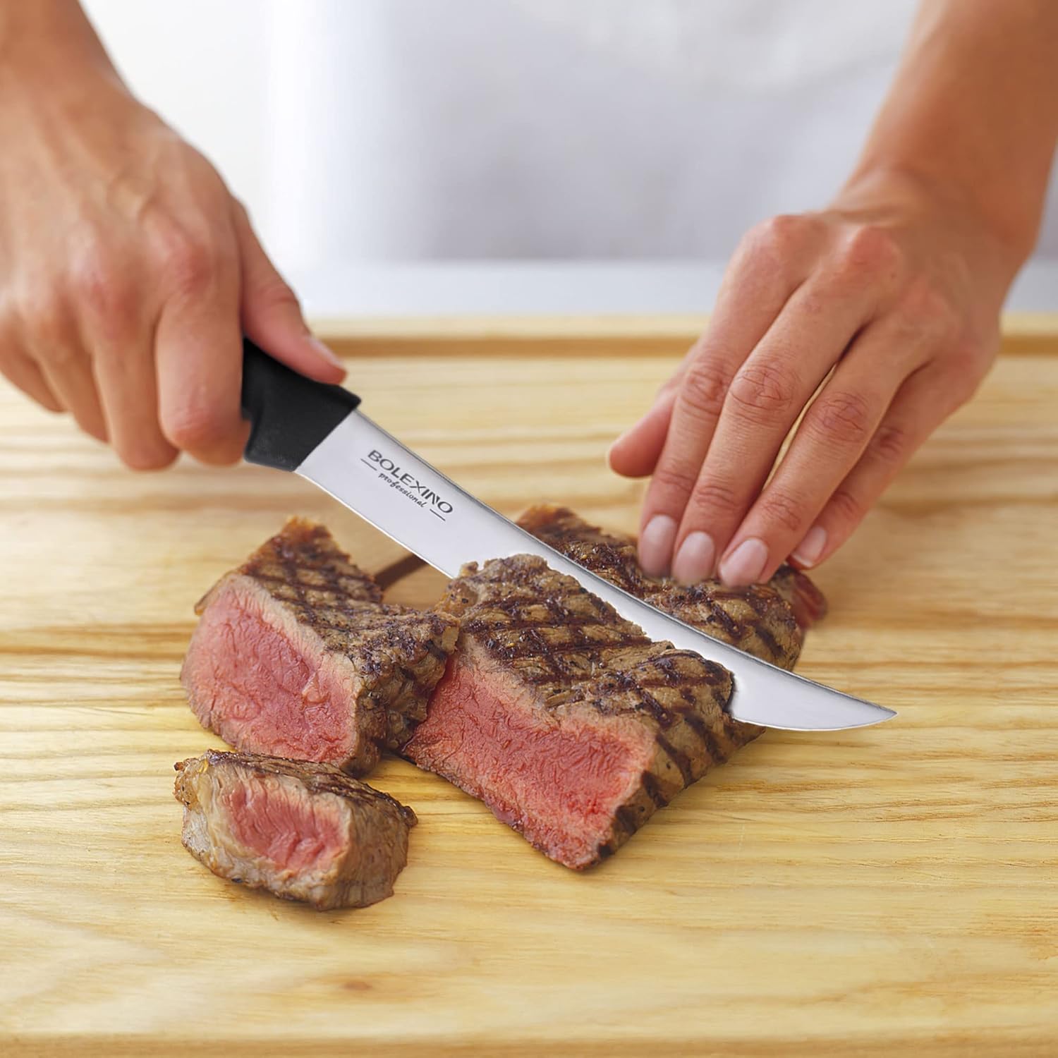 8 Inch Curved Breaking Knife, Butcher Knife for Meat Cutting