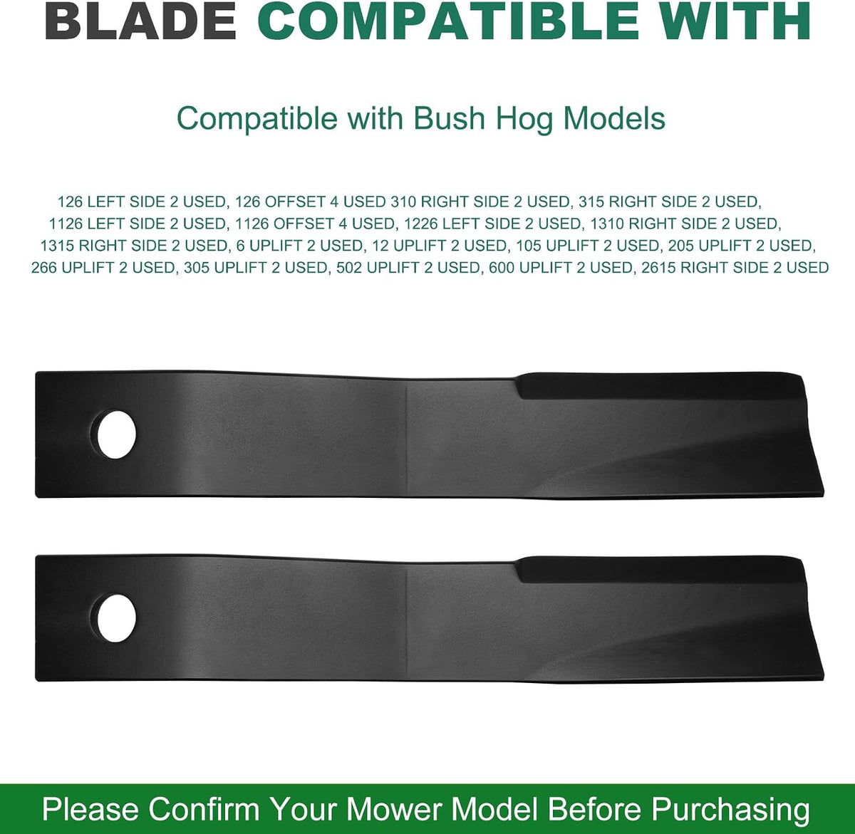 Replacement Bush Hog Rotary Cutter Blades – Part Number 7555, Fits Bush Hog Models 7555 7555BH BH25 RB60 SQ60