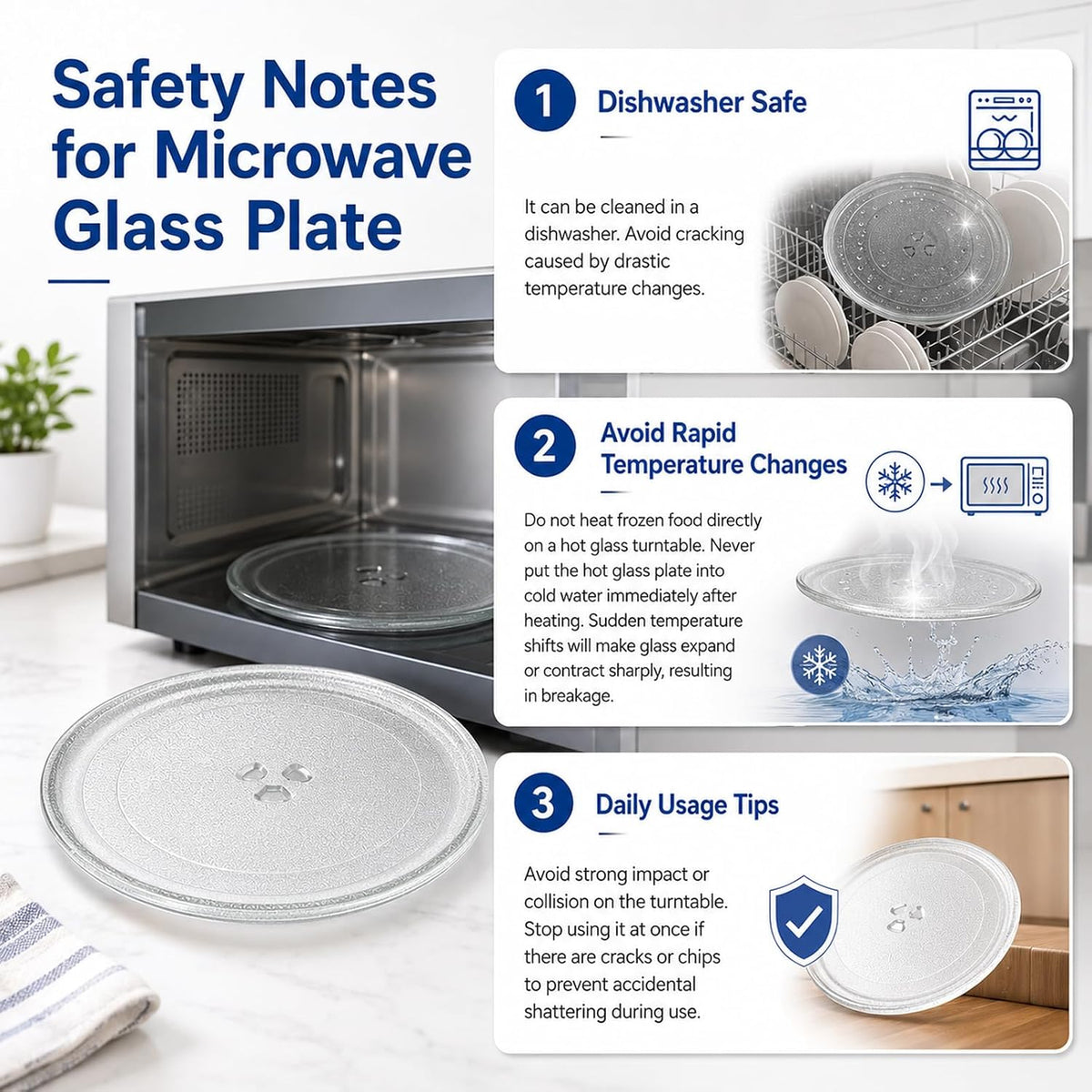 9.6 Inch Microwave Glass Plate Replacement, for LG, GE, Panasonic