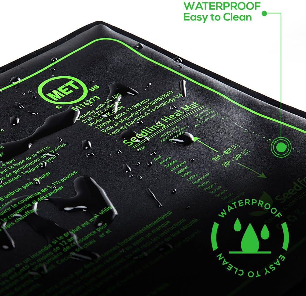 MET Certified 2 Pack Seedling Heat Mat, Seedfactor Waterproof Durable Germination Station Heat Mat, Warm Hydroponic