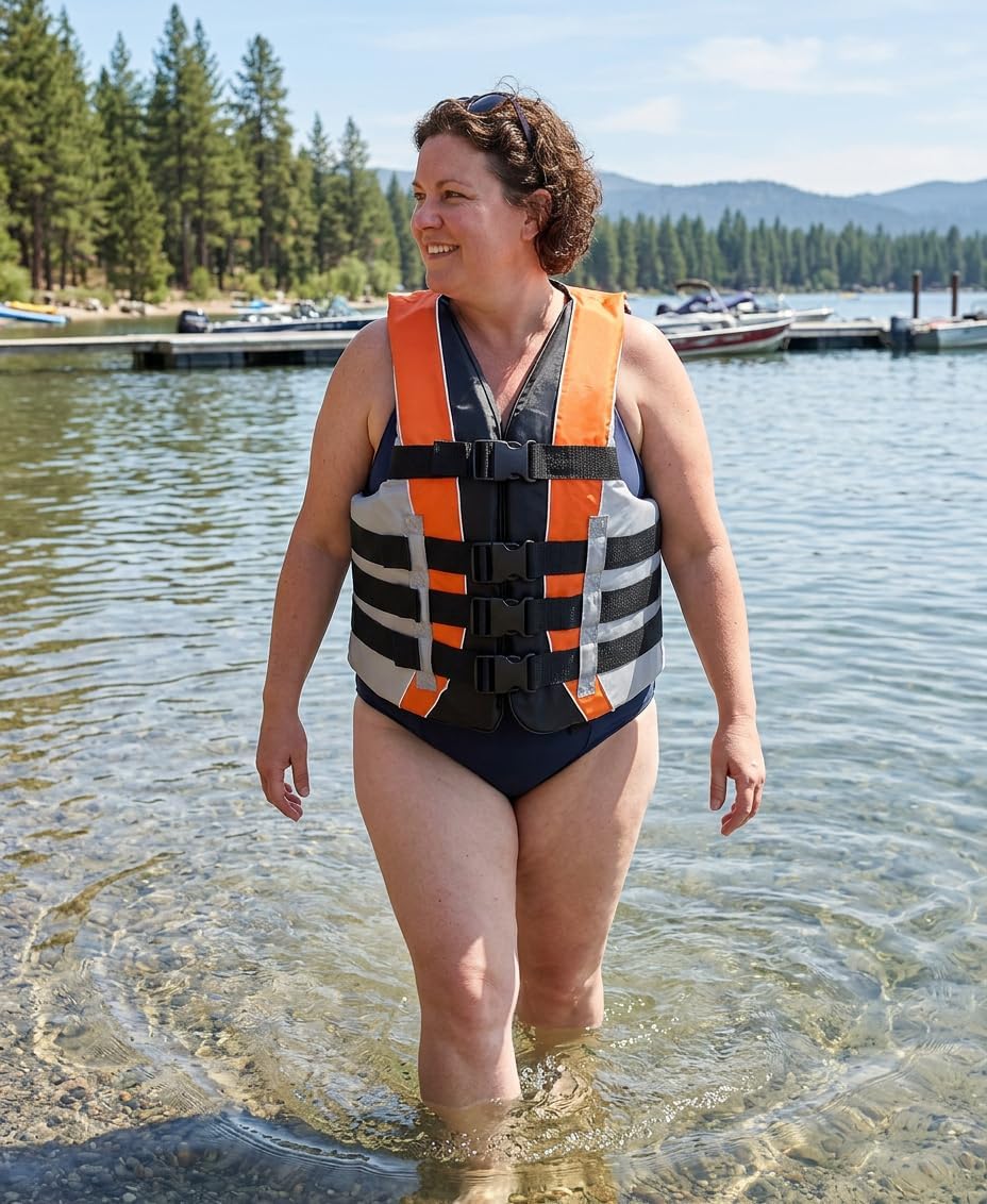 High-Performance Hardcore Adult Life Vest | USCG Approved Safety Flotation Device for Water Sports, Boating, and