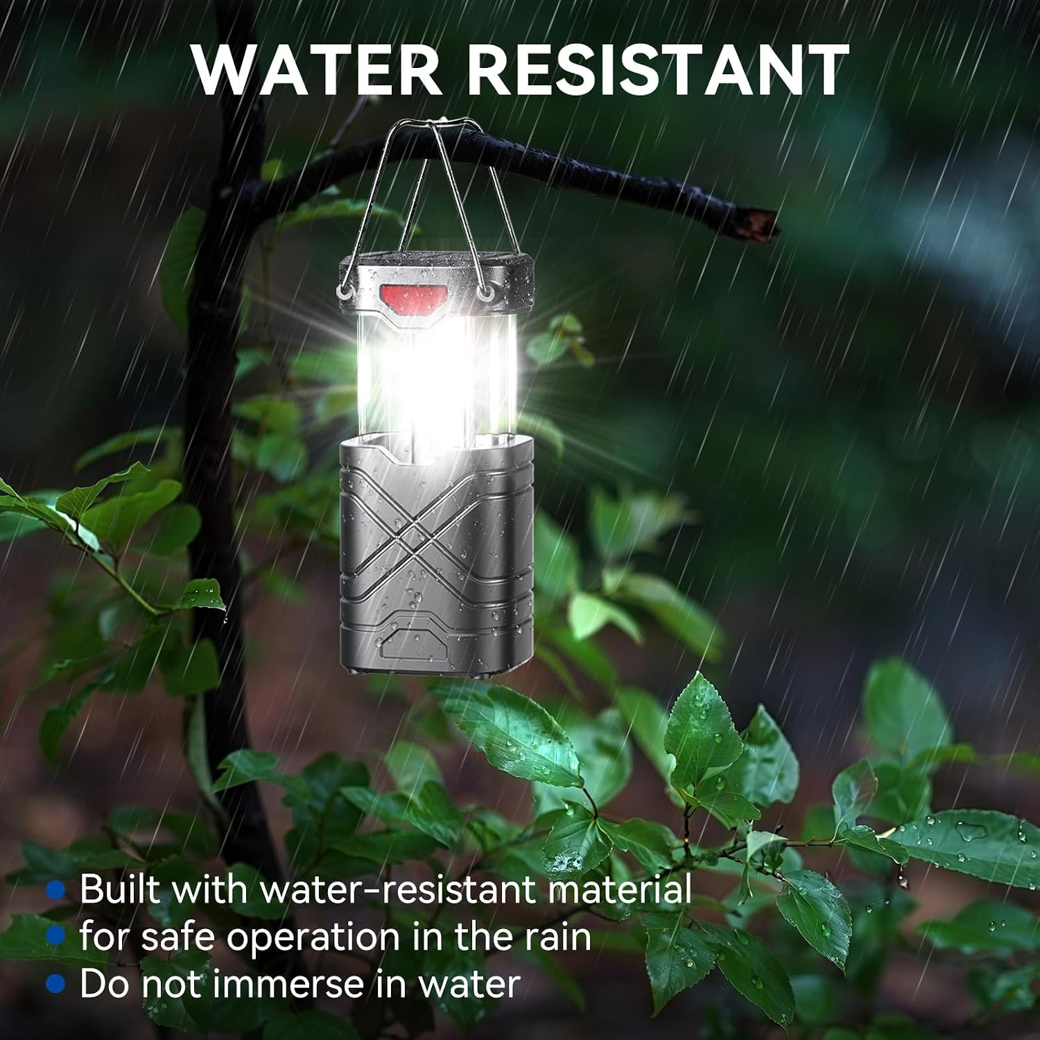 4 Pack Camping Lantern, Rechargeable LED Lanterns, Solar Lantern Battery Powered Hurricane Lantern Flashlights with 3