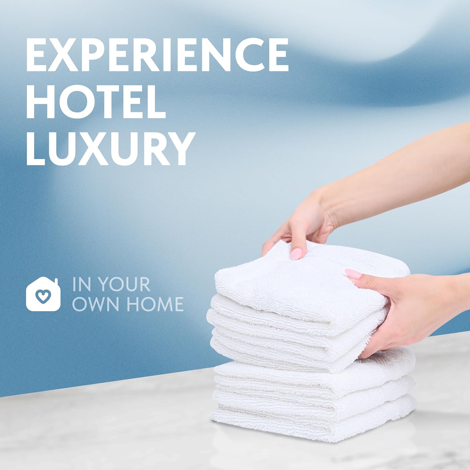Luxury Cotton Washcloths 13x13 Inch - 650 GSM Turkish Cotton | Hotel, Spa, Bathroom Face Towel | 12 Pack