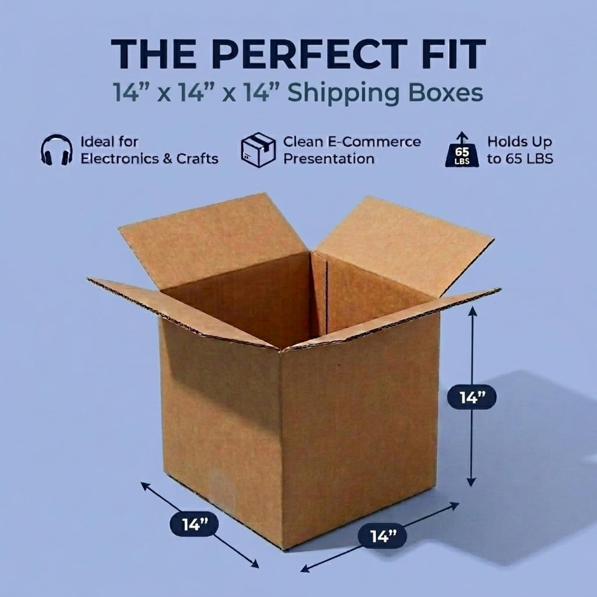 Cube Shipping Boxes, 14x14x14" 25-Pk for Shipping & Packing