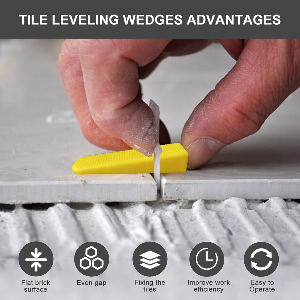 Tile Leveling Wedges 1260 pieces Reusable Tile Leveler System for 1/8" 1/12" 1/16" 1/32"tile Spacers, Tile Leveler