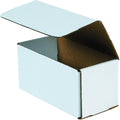 BFM844 Corrugated Cardboard Mailers, 8 x 4 x 4 Inches, Tuck Top One-Piece, Die-Cut Shipping Cartons, Medium White