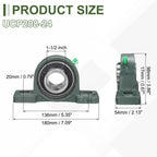 uxcell UCP208-24 Pillow Block Bearings, 1-1/2inch Bore Self Alignment