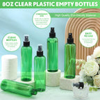 32 Pcs 8 oz Spray Bottles Fine Mist, Green, Clear