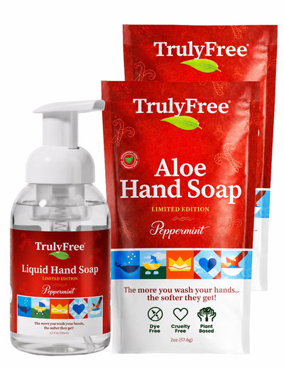 Peppermint Hand Soap (10x Concentrate) - 1 Bottle + 2 3oz Fills
