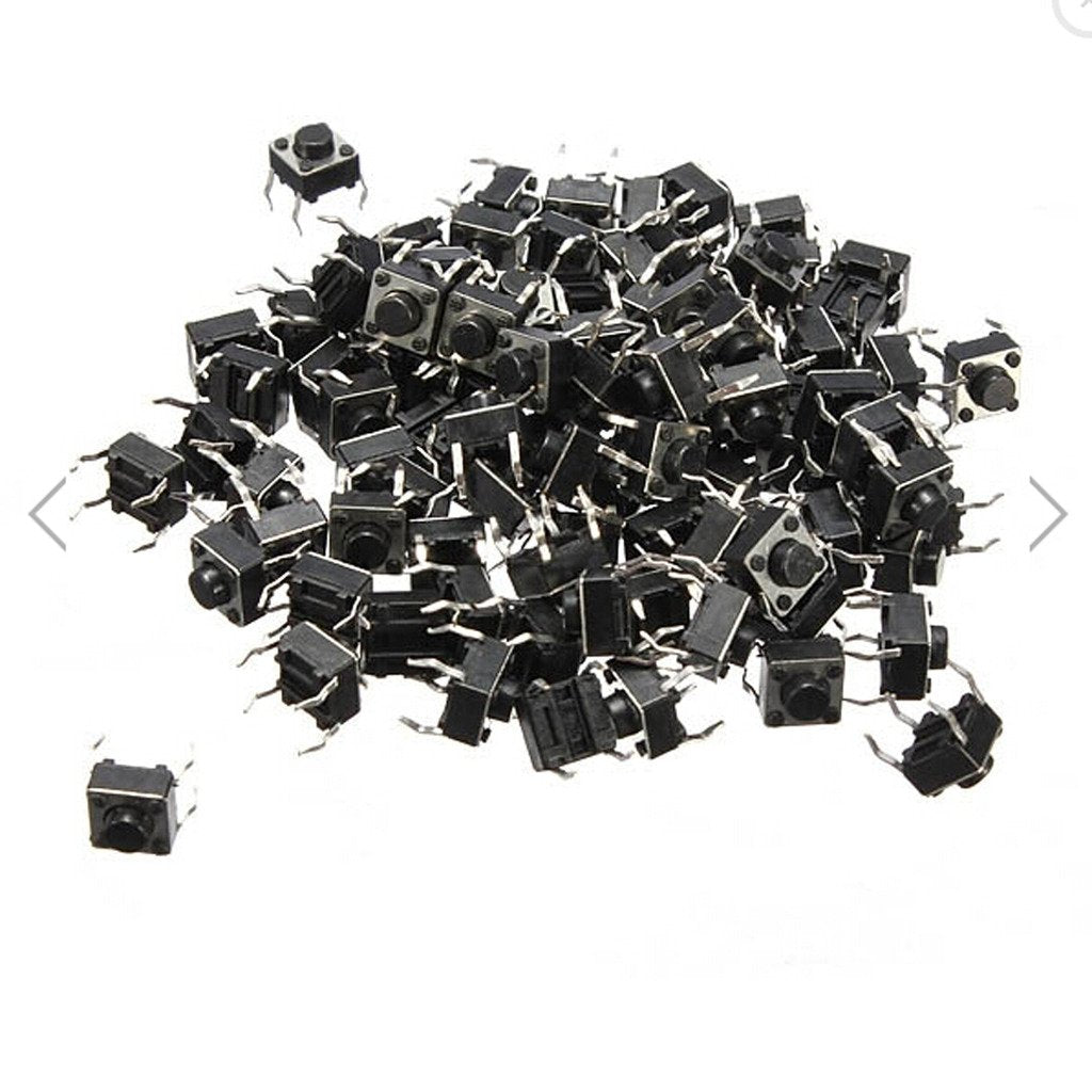 DAOKI 100Pcs 6x6x5 mm Miniature Micro Momentary Tactile Tact Touch Push Button Switch Quality Switch SPST Miniature/Mini/Micro/Small PCB