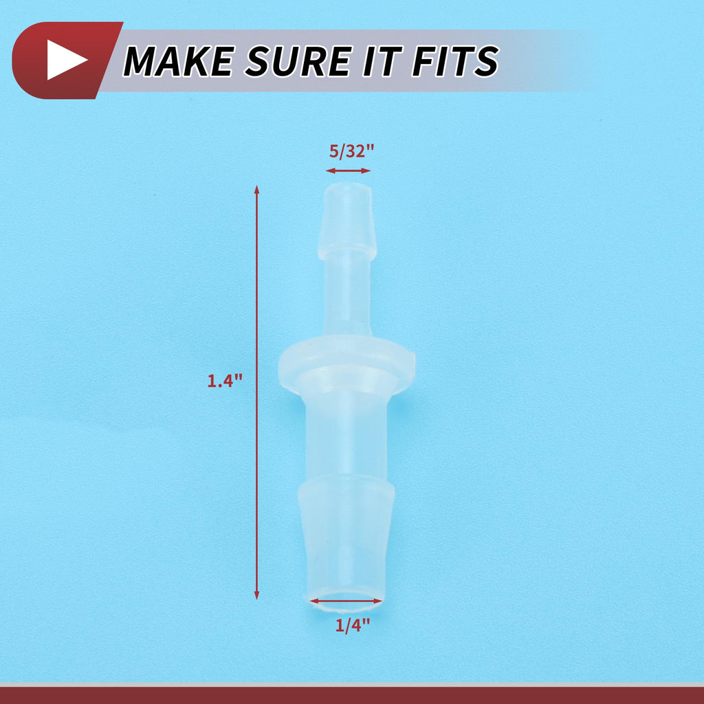 HEROFFIX 5/32" to 1/4" Hose Barb Fitting Hose Straight Reducing Coupler