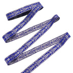 7.7Yard Royal Blue Floral Jacquard Ribbon Vintage Ethnic Trim