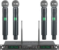 4-Ch UHF Fixed Frequency Wireless Microphone System PTU-5000-4H | 4 Dynamic Handheld Mics, Metal Build, 260 ft Range
